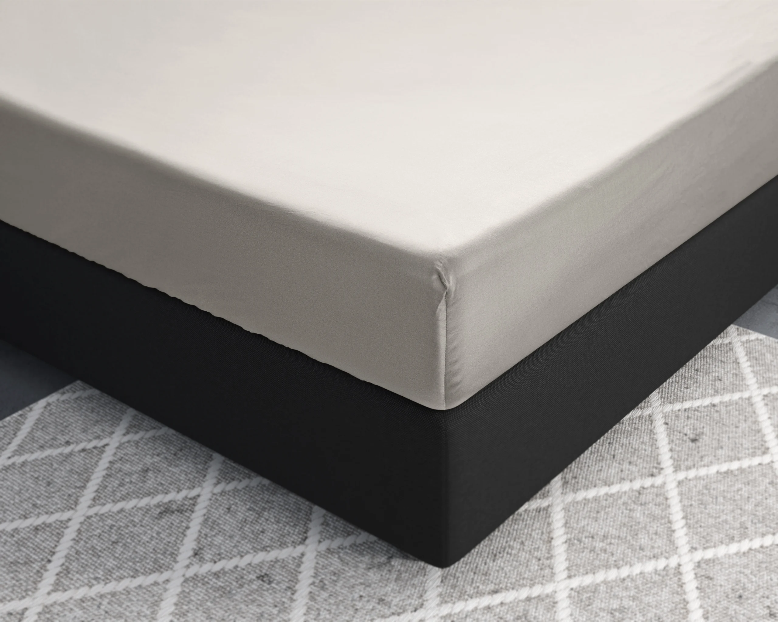 100% katoen/satijn hoeslaken Creme 90 x 220 cm van Primaviera Deluxe in 90 x 220 cm