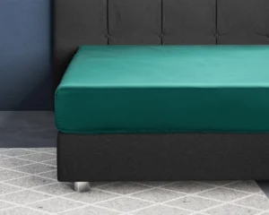 Primaviera Deluxe hoeslaken Donker Groen 160 x 200 cm - Donker Groen - 160 x 200 cm - 100% katoen/satijn (2)