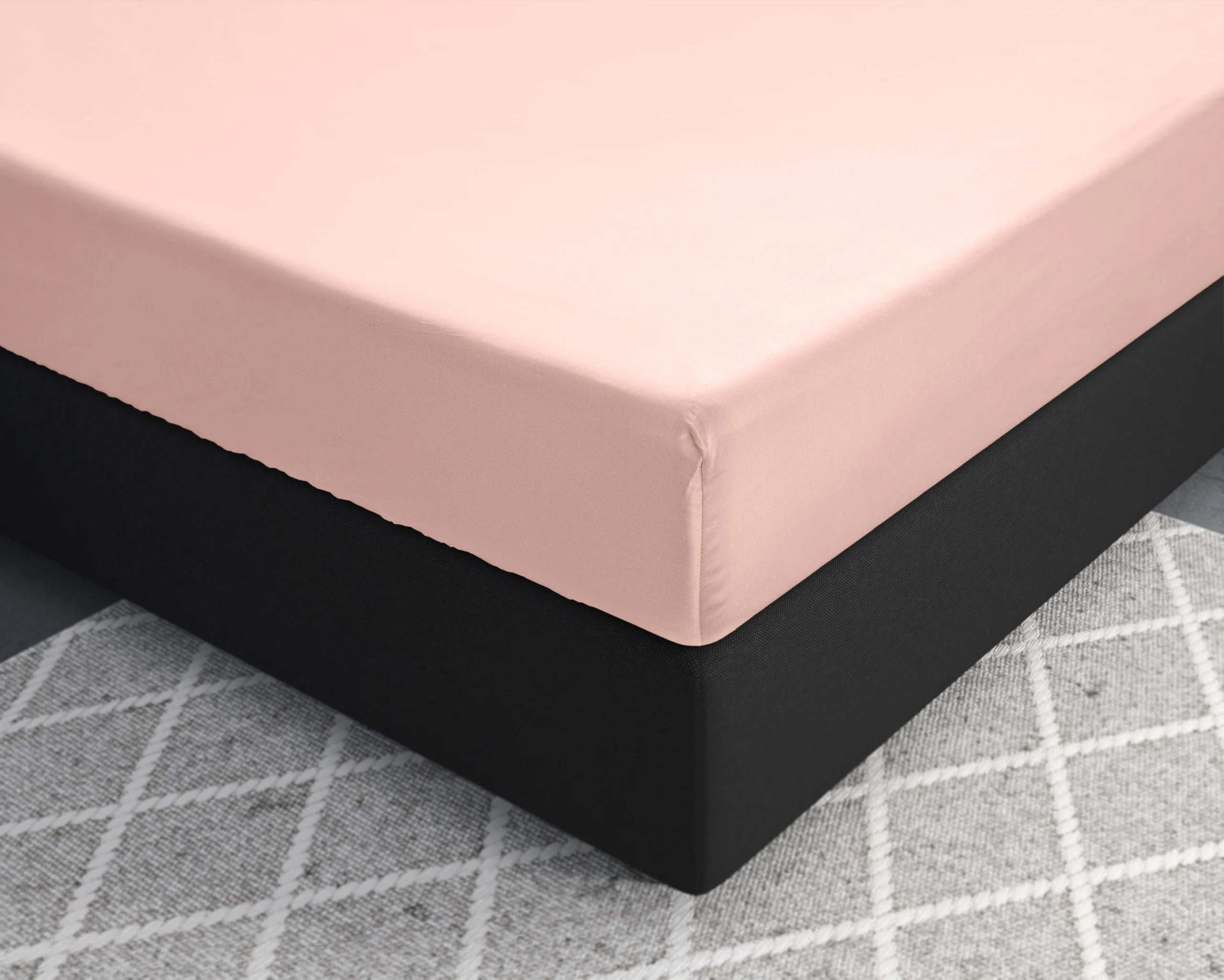 100% katoen/satijn hoeslaken Roze 180 x 220 cm van Primaviera Deluxe in 180 x 220 cm, detail