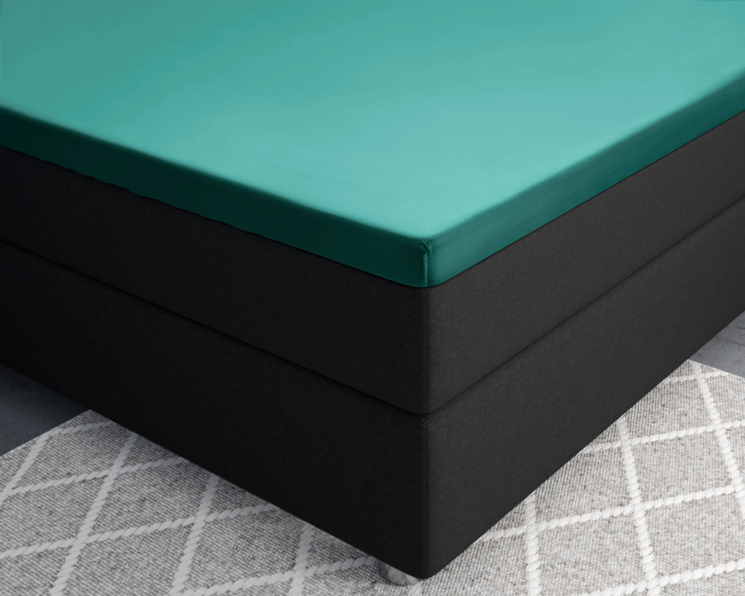 100% katoen/satijn hoeslaken Donker Groen 180 x 220 cm van Primaviera Deluxe in 180 x 220 cm - foto 3
