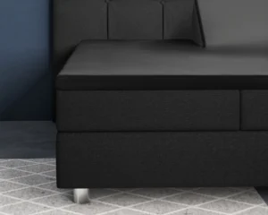 Splittopper - Primaviera Deluxe hoeslaken Zwart 180 x 220 cm - Zwart - 180 x 220 cm - 100% katoen/satijn
