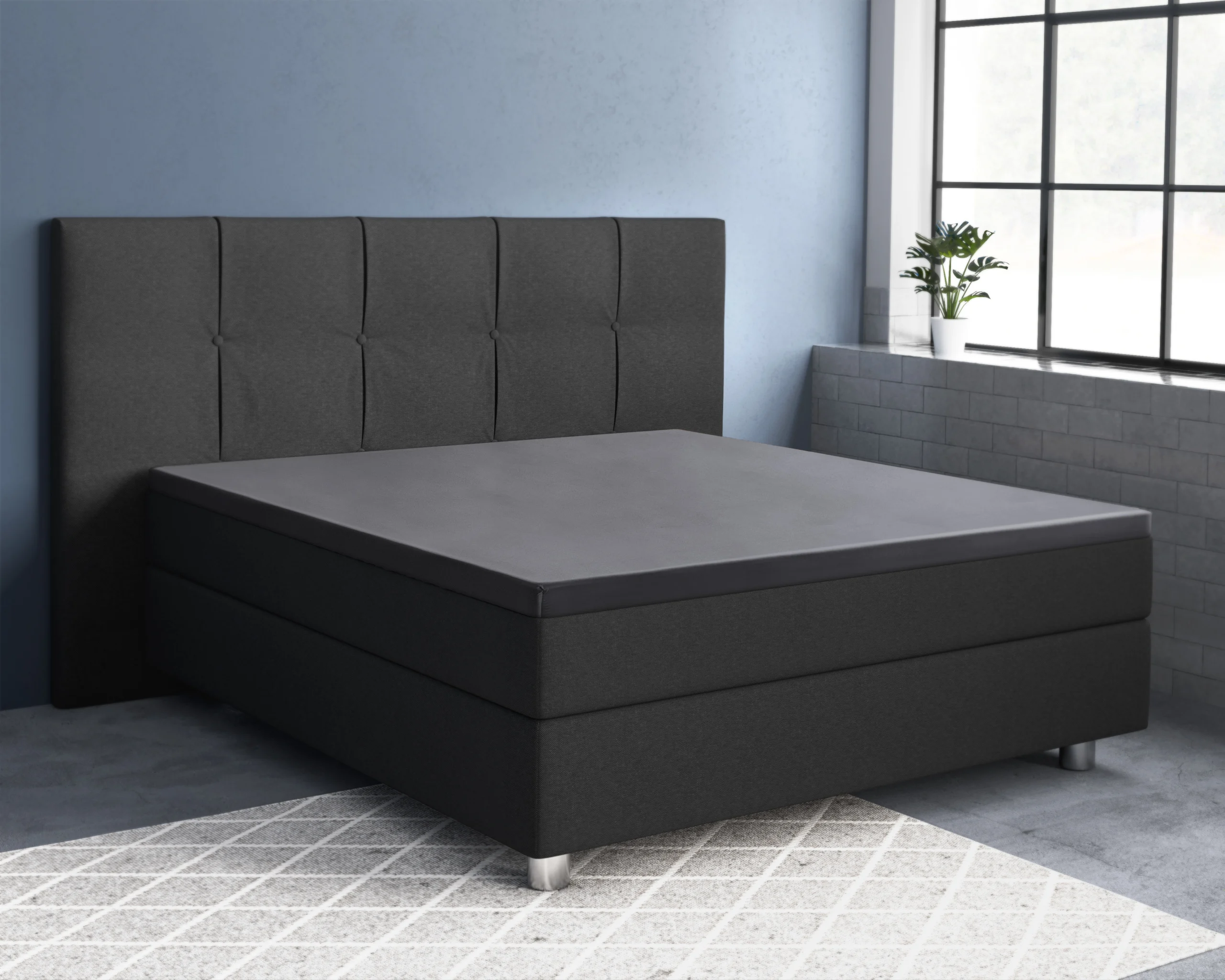 Primaviera Deluxe Topper Satijn Hoeslaken Antraciet 160 x 220 cm