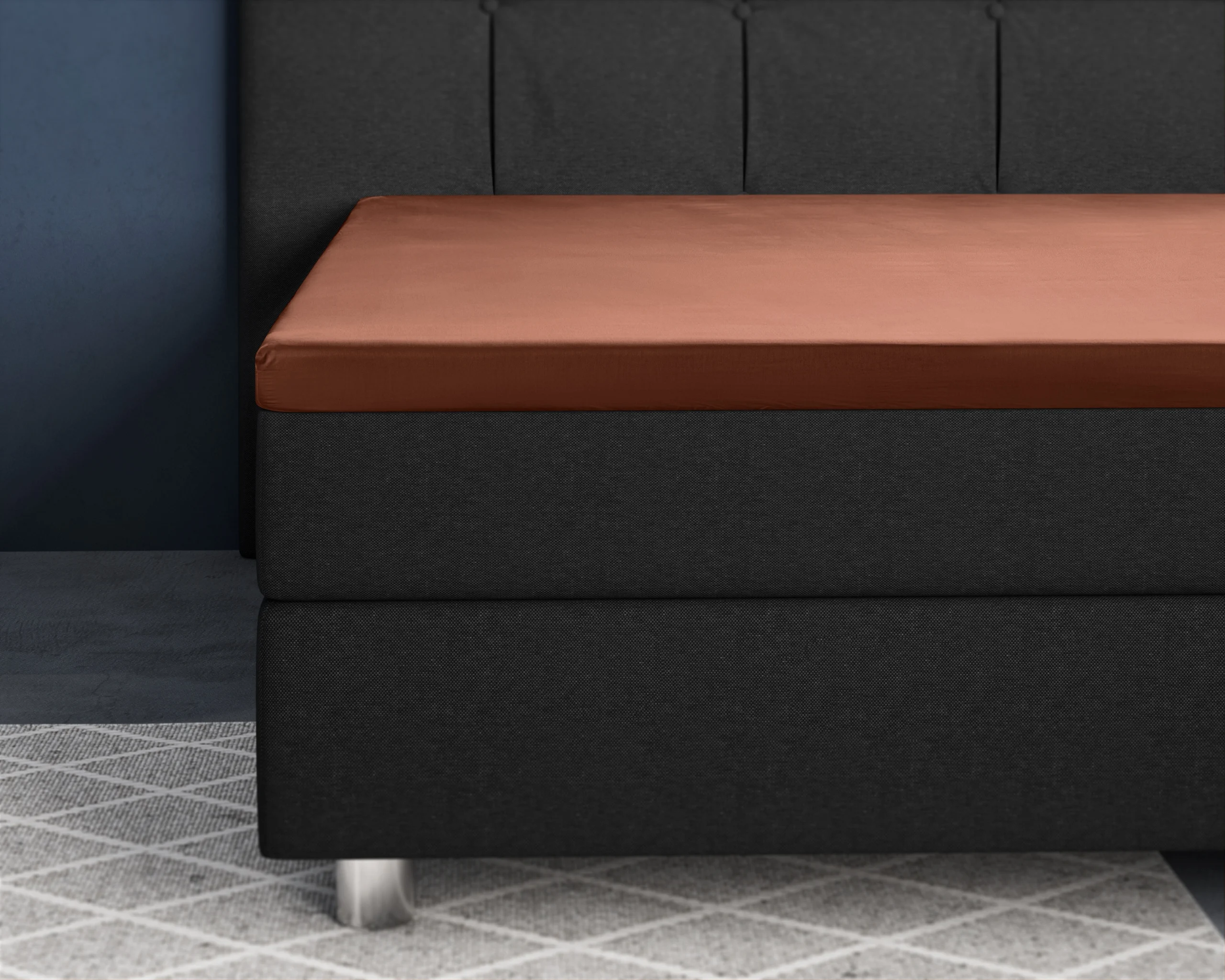 Bruin 180 x 220 cm laken van Primaviera Deluxe, 180 x 220 cm - 100% katoen/satijn