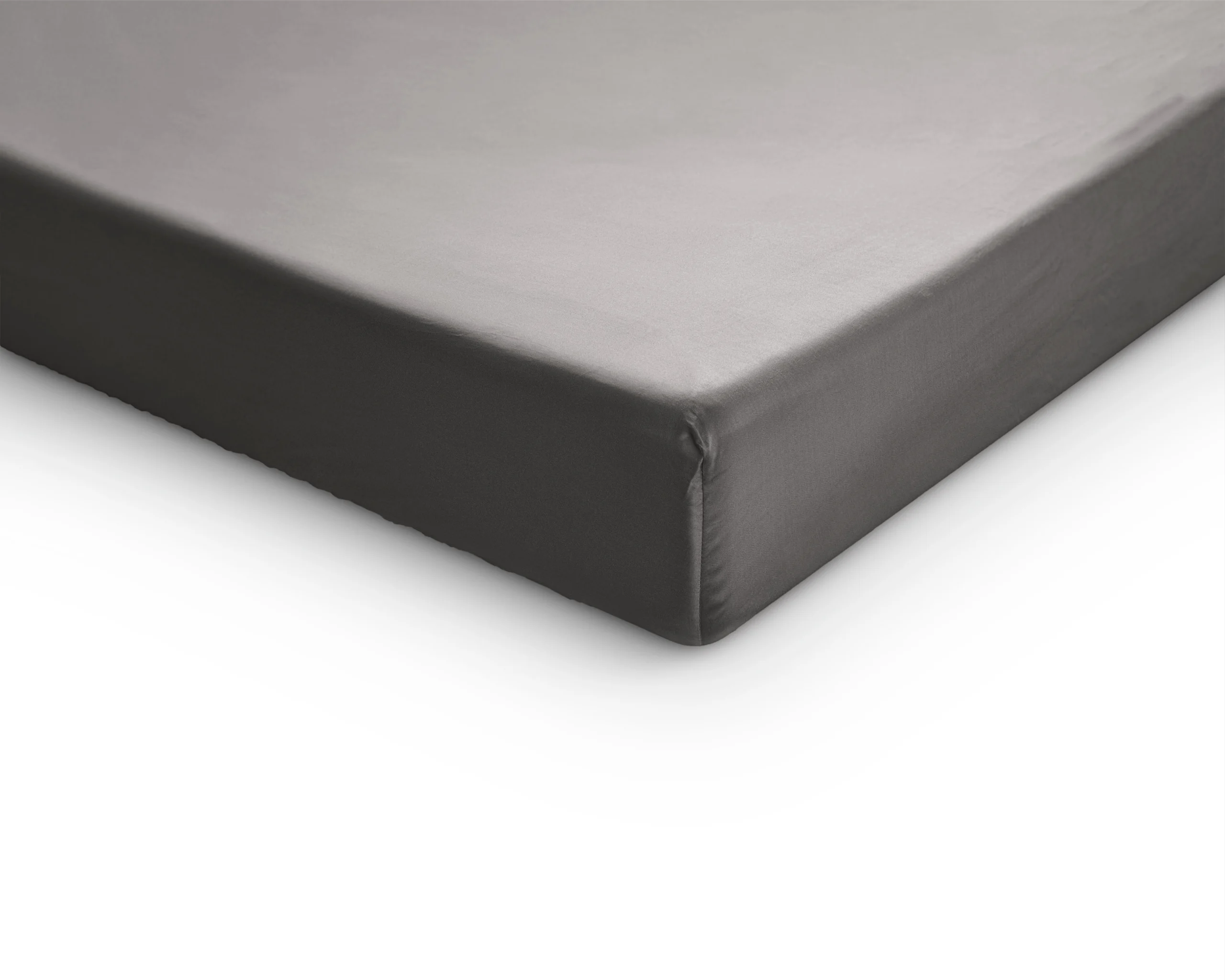 Hoeslaken Grijs 160 x 200 cm 160 x 200 cm van Primaviera Deluxe, Grijs - 100% katoen/satijn