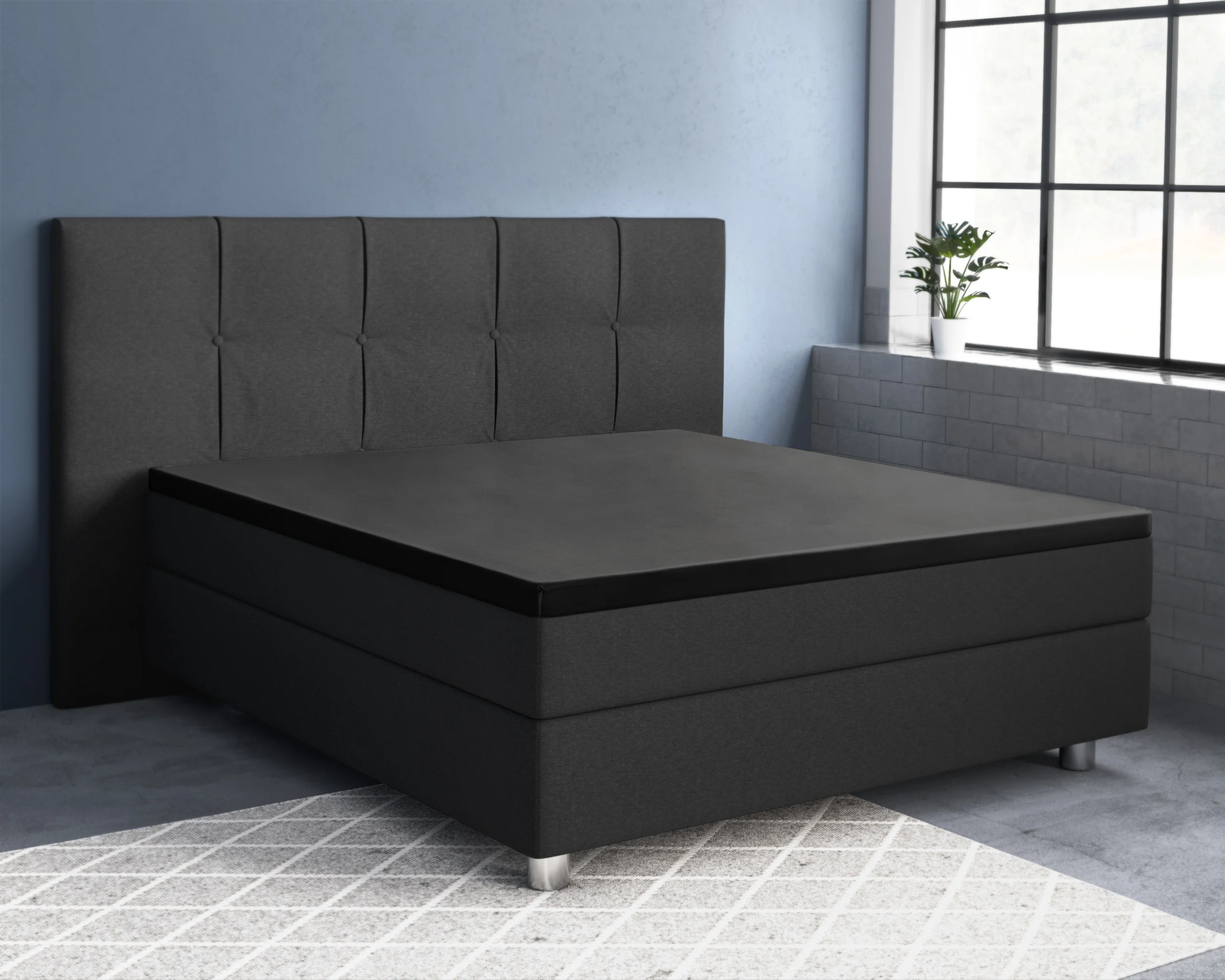 Primaviera Deluxe hoeslaken Zwart 90 x 220 cm - Zwart - 90 x 220 cm - 100% katoen/satijn