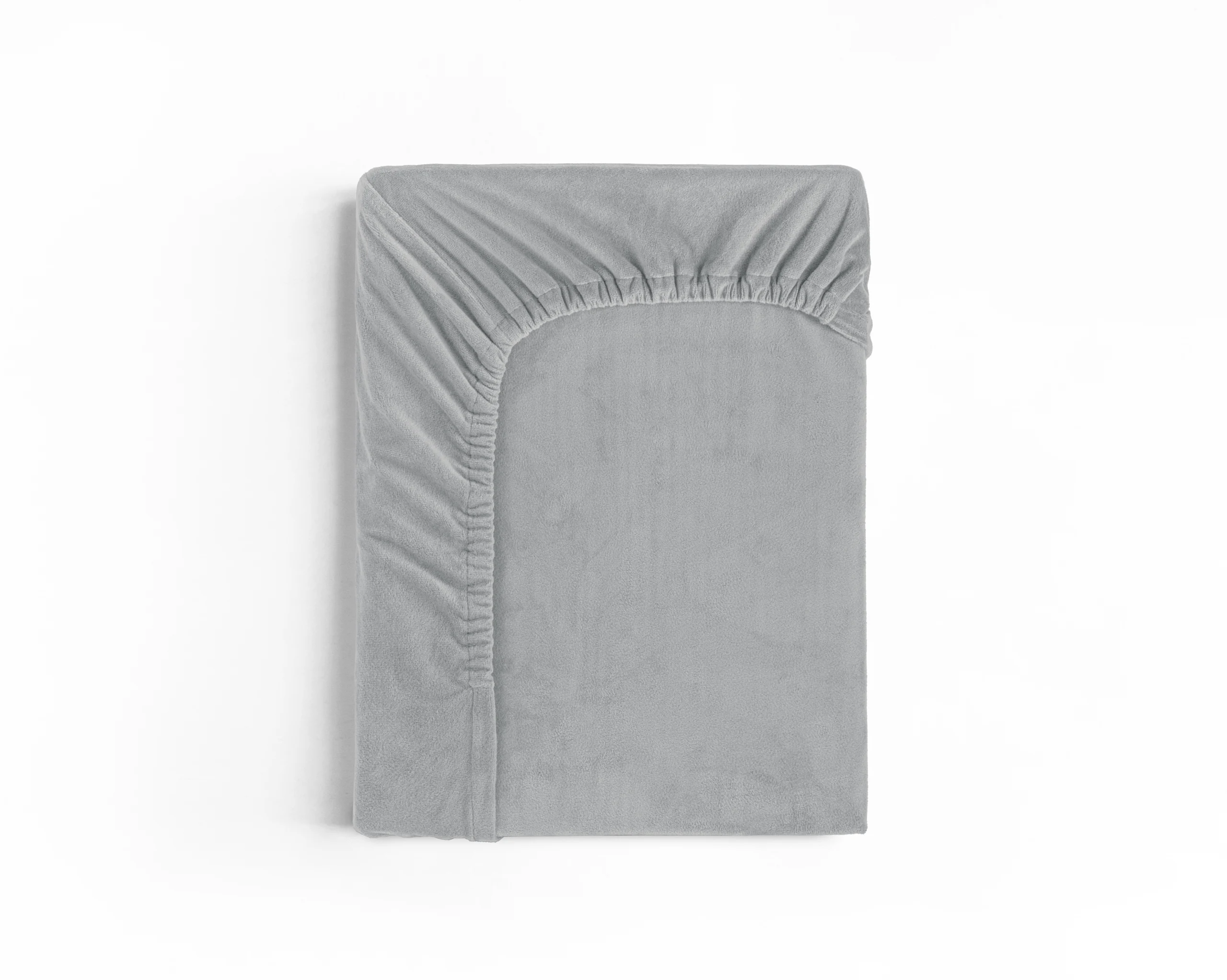 Sleeptime hoeslaken Grijs 180 x 200 cm - Grijs - 180 x 200 cm - 100% Velvet Polyester