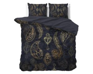 Dreamhouse bed - Blauw - 200 x 220 cm - Katoen satijn - kussensloop 60 x 70 cm