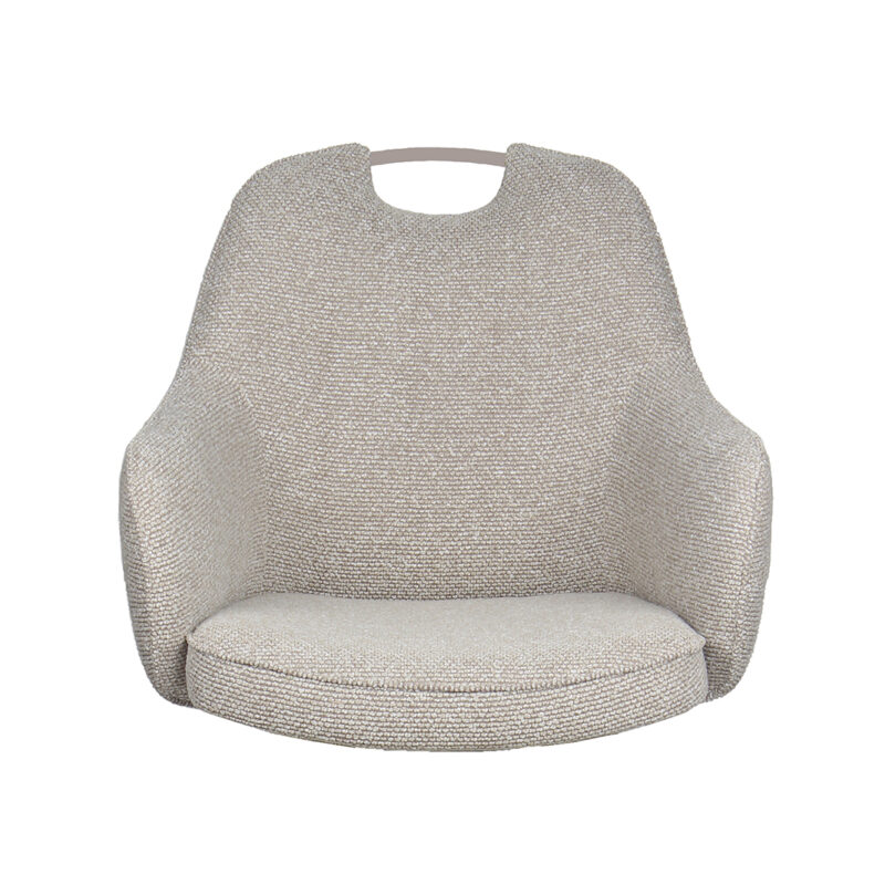 Naturel Boucle One - Mix and Match eetkamerstoel van Label51, vooraanzicht