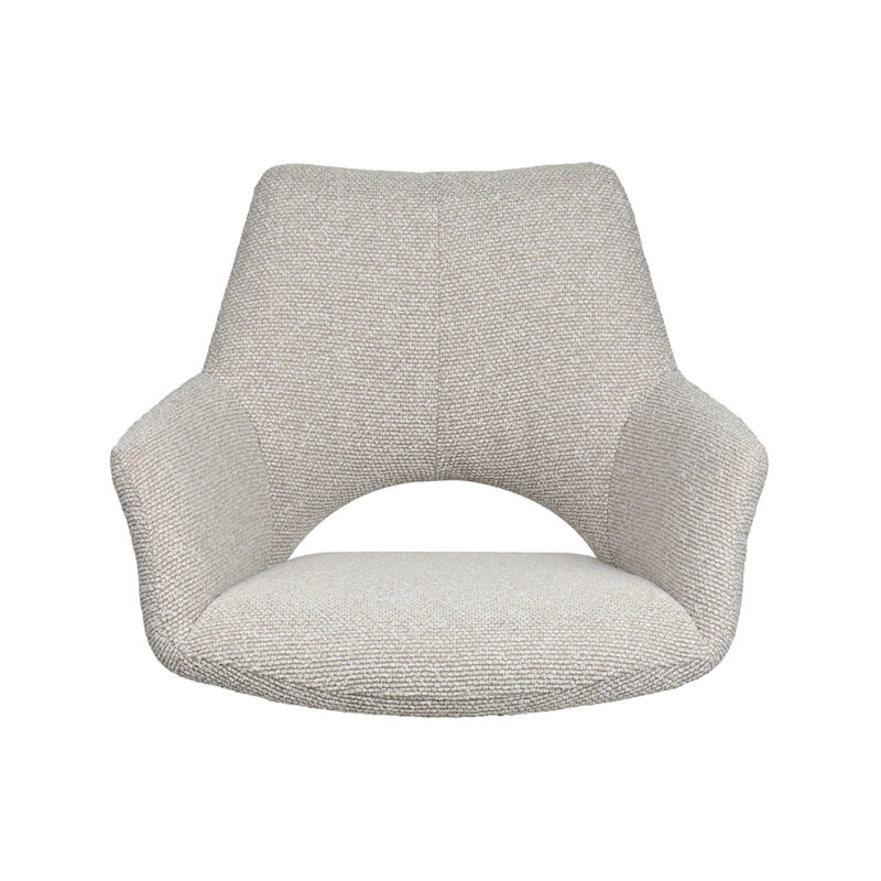 Naturel Boucle One - Mix and Match eetkamerstoel van Label51, vooraanzicht (2)