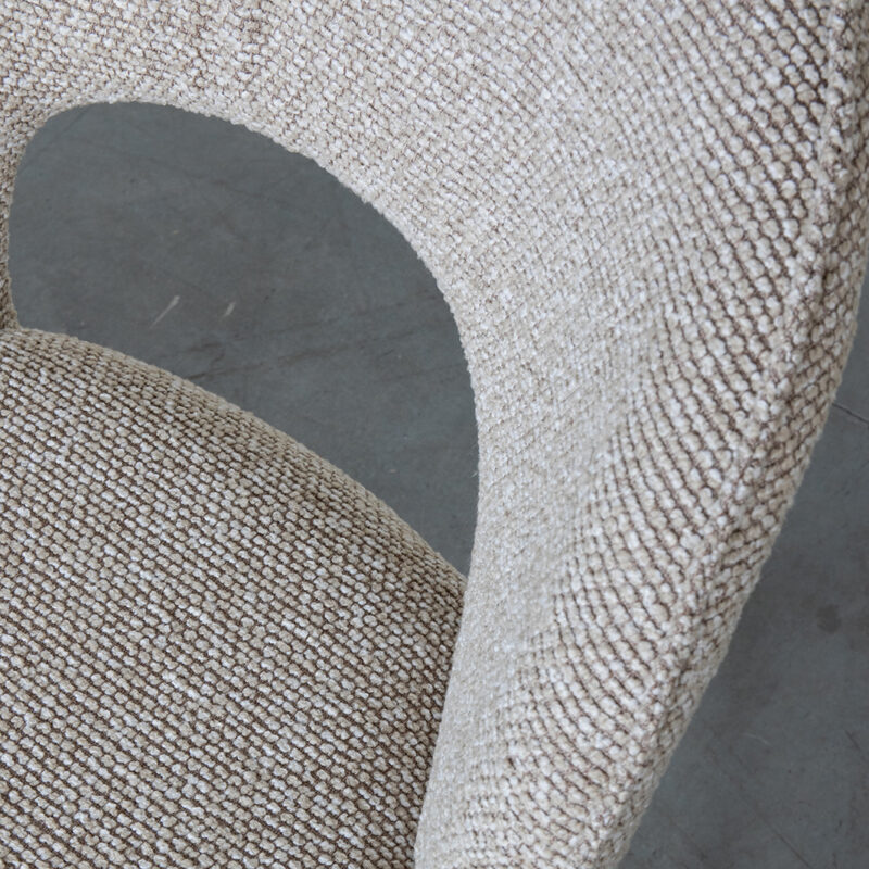 LABEL51 Eetkamerstoel Sakura - Naturel - Boucle - Brons Metalen Frame