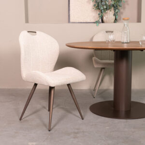 Eetkamerstoel Brons Metalen - Label51 stoel Silly - Naturel - Royal Boucle
