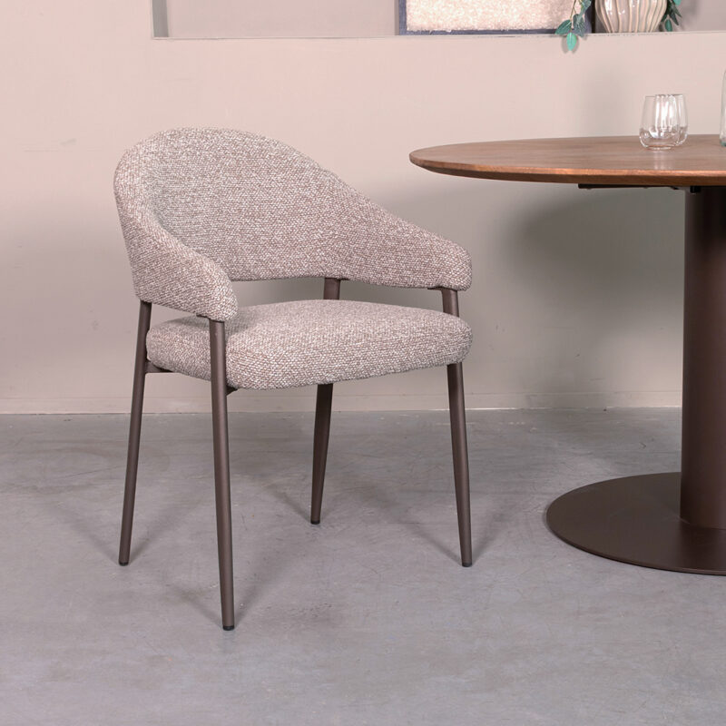 LABEL51 Eetkamerstoel Sora - Mushroom - Boucle