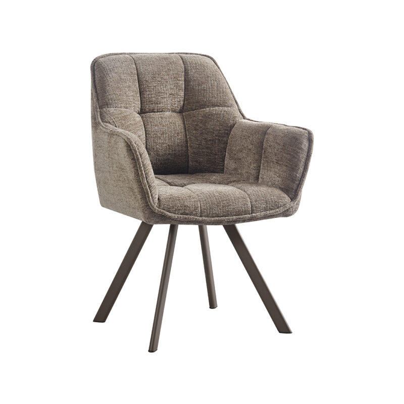 LABEL51 Eetkamerstoel Riley - Taupe - Geweven