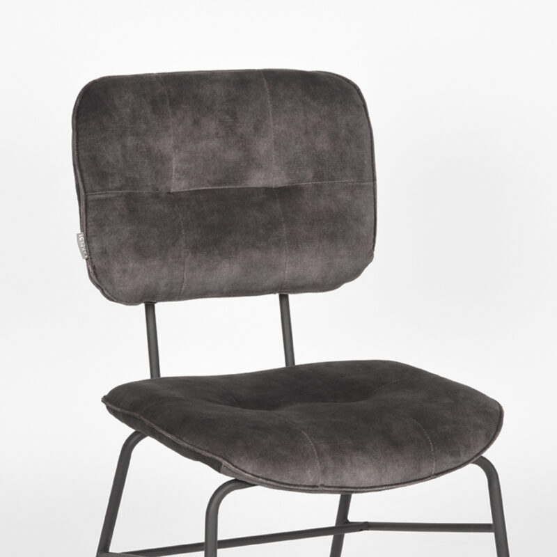 Antraciet stoel van Label51 - Dez - Velours