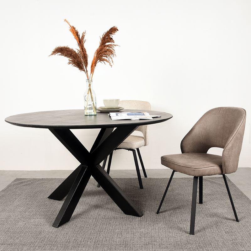 Taupe stoel van Label51 - Lewis - Micro Suede