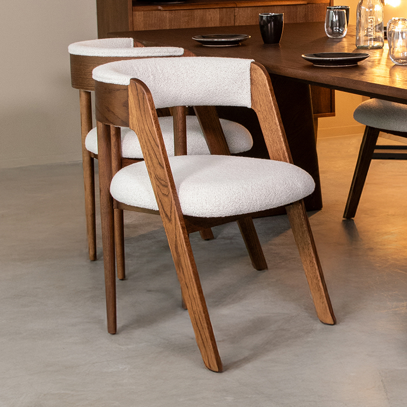 Label51 stoel Sasha - Ecru - Boucle