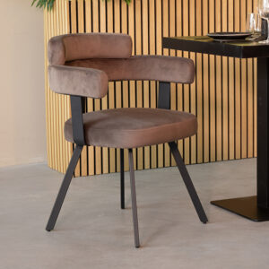 Label51 stoel Bardio - Taupe - Fluweel