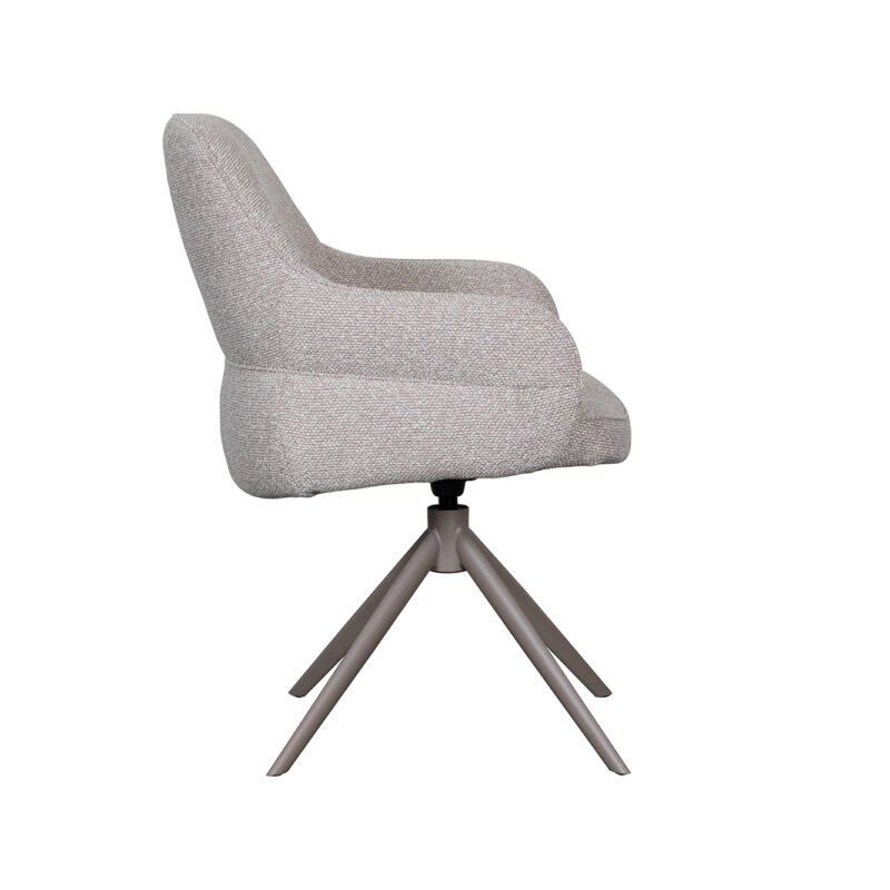 LABEL51 Eetkamerstoel Bern - Naturel - Boucle - Taupe Metalen Frame - pre order, in de slaapkamer
