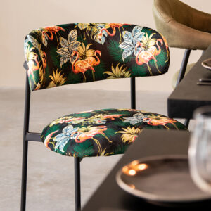 Label51 stoel Ferry - Printed Flamingo - Fluweel