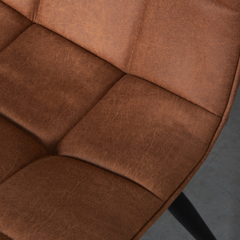 Cognac stoel van Label51 - Bistro - Micro Suede