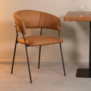 Label51 stoel Luuk - Cognac - Micro Suede