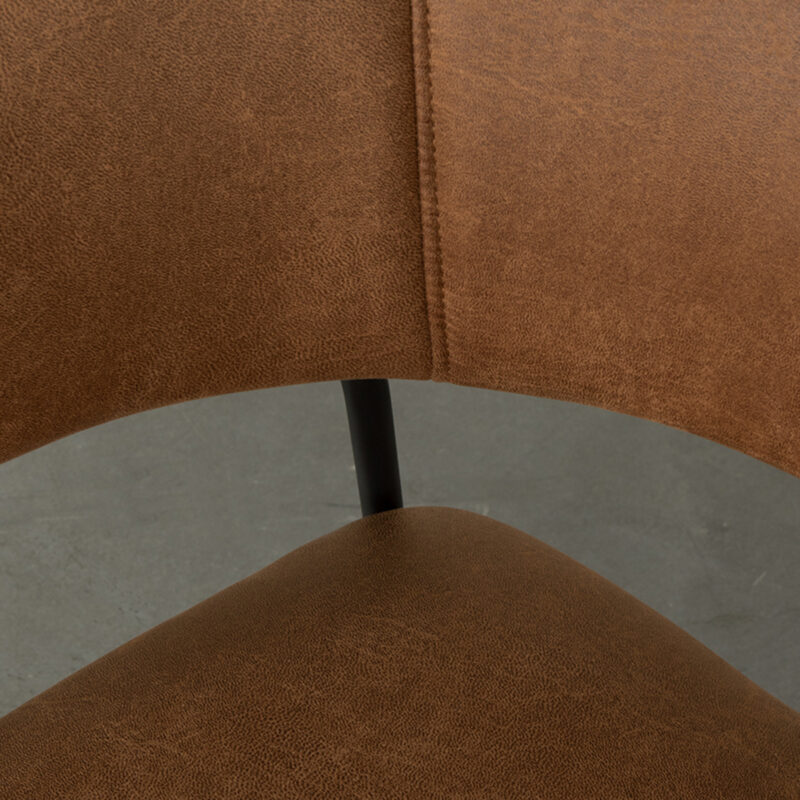 Cognac stoel van Label51 - Luuk - Micro Suede
