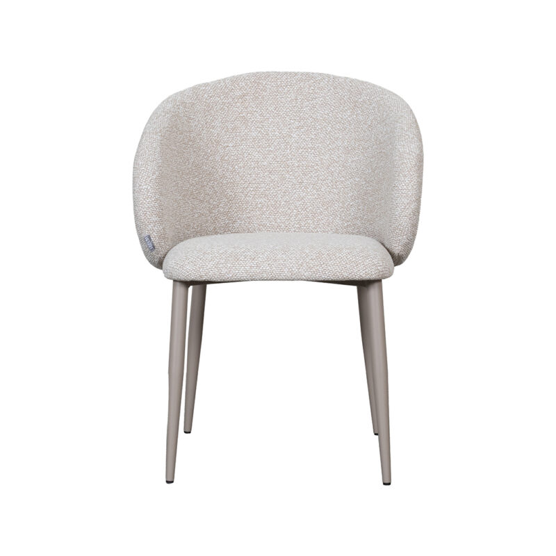 LABEL51 Eetkamerstoel Yuki - Naturel - Boucle - Taupe Metalen Frame