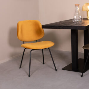 Label51 stoel Bello - Oker - Fluweel