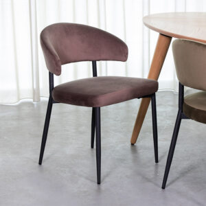 Label51 stoel Bliss - Taupe - Fluweel