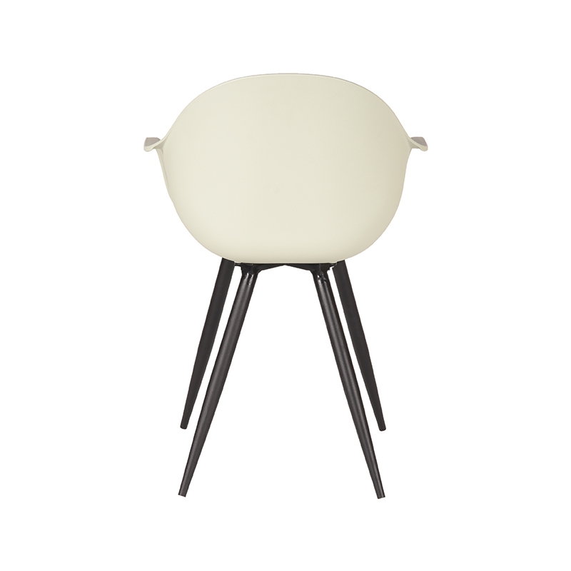 LABEL51 Eetkamerstoel Luca - Breeze - PP - Zwart Metalen Frame, zijkant