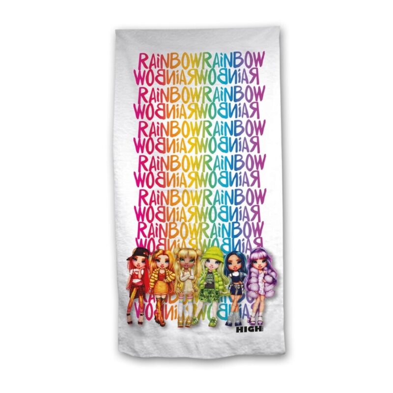Rainbow High strandlaken Wit met Logo - Wit - 70 x 140 cm - Polyester