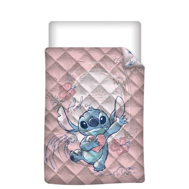 Lilo en Stitch sprei Aloha Roze - Roze - 140 x 200 cm - Polyester