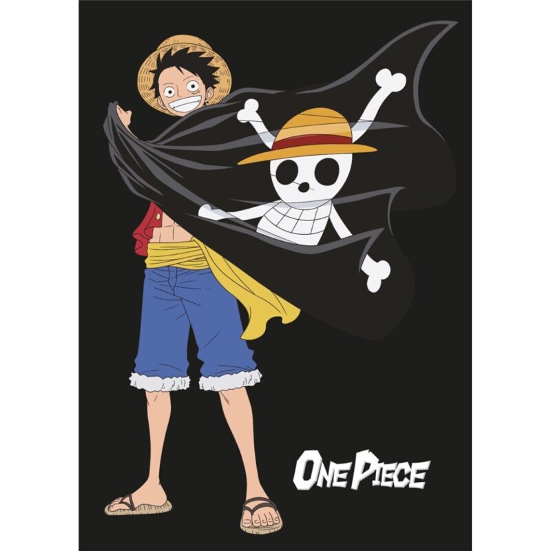 One Piece fleece deken Luffy Piratenvlag - 110 x 150 cm - 100% Polyester