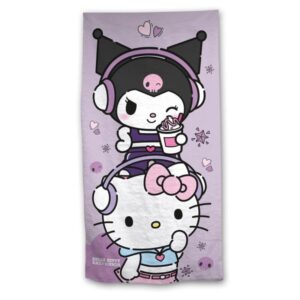 Hello Kitty strandlaken Kuromi - 70 x 140 cm - Polyester