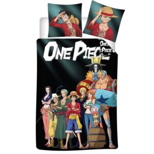 One Piece dekbedovertrek Crew Zwart - Zwart - 140 x 200 cm - polykatoen