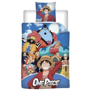 One Piece dekbedovertrek Crew Blauw - Blauw - 140 x 200 cm - polykatoen