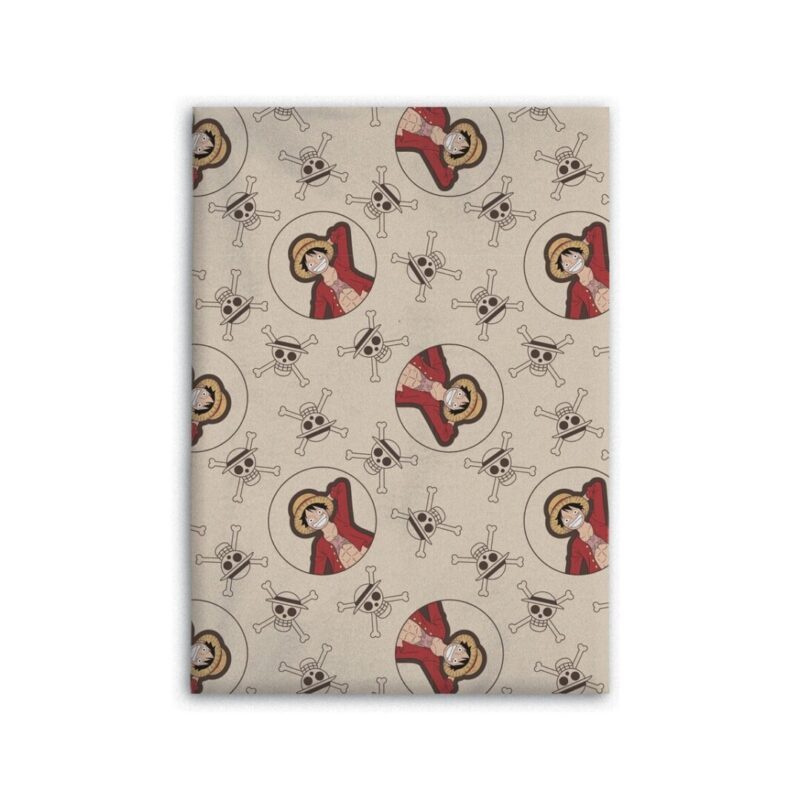One Piece fleece deken Jolly Roger Beige - Beige - 110 x 150 cm - 100% Polyester