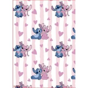 Lilo en Stitch fleece deken Angel Roze Strepen - Roze - 110 x 150 cm - 100% Polyester