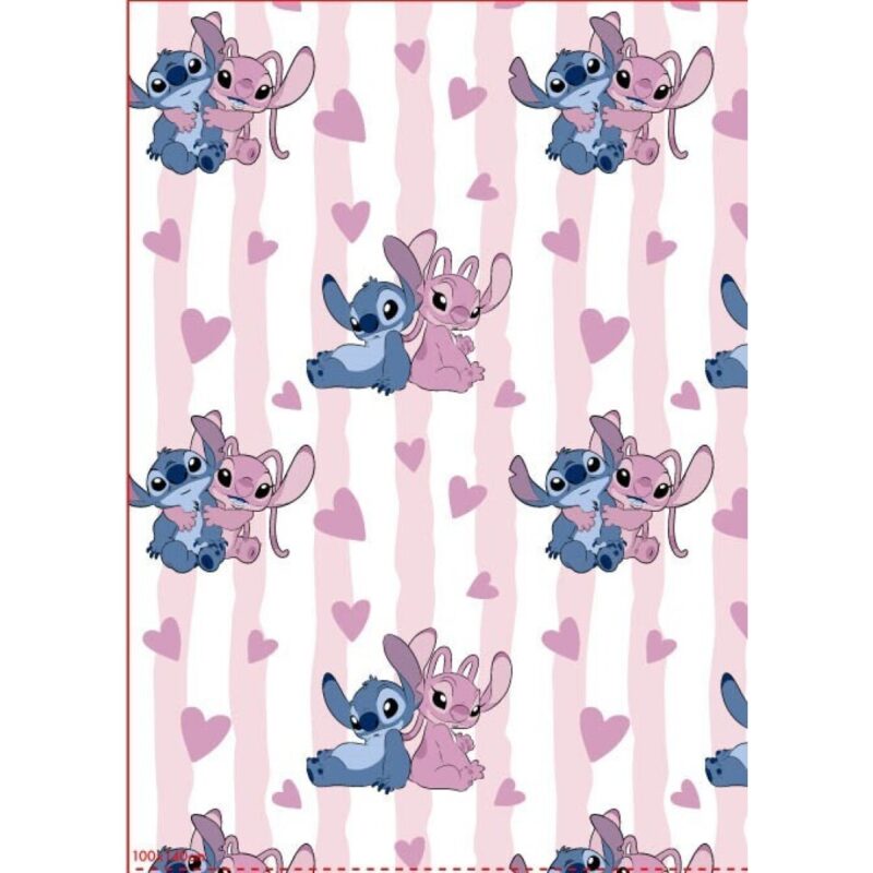 Lilo en Stitch Fleece deken Angel Roze Strepen - 110 x 150 cm - Flanel