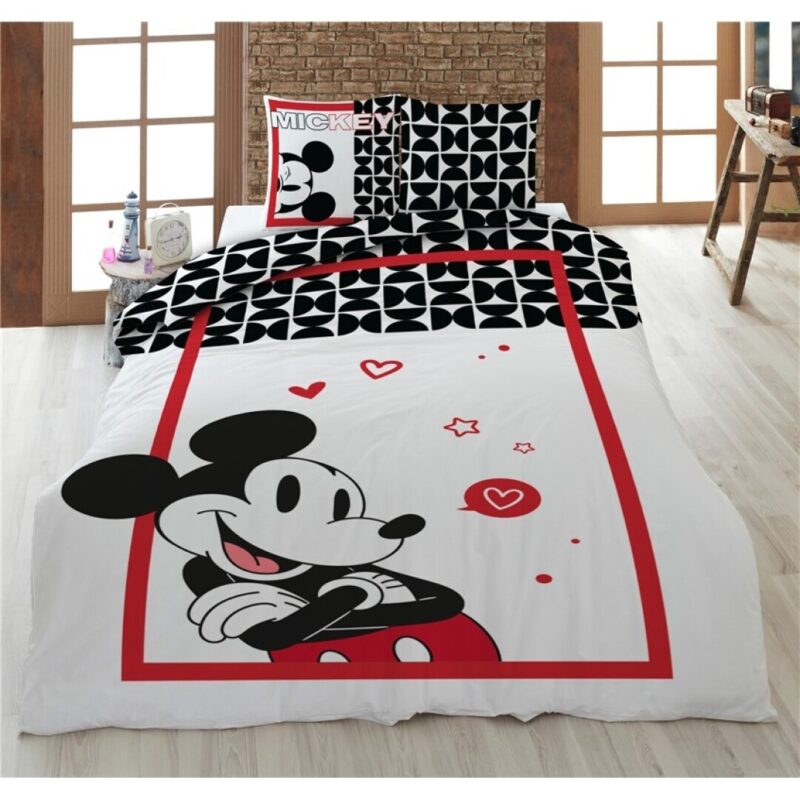 Disney Mickey Mouse Dekbedovertrek - 160 x 210 cm (Zwitserse maat) - 65 x 100 cm - 100% katoen