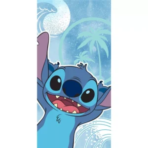 Lilo en Stitch strandlaken Wave extra absorberend 70 x 140 cm - Blauw - 70 x 140 cm - Katoen