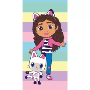 Gabby's Dollhouse strandlaken Pastel Stripes extra absorberend 70 - Multicolor - 70 x 140 cm - Katoen