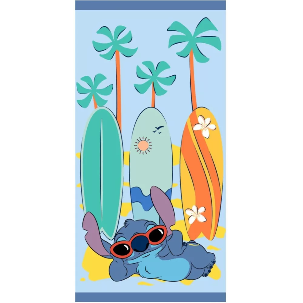 Lilo en Stitch strandlaken Surf Paradise sneldrogend 70 x 140 c - Blauw - 70 x 140 cm - Polyester