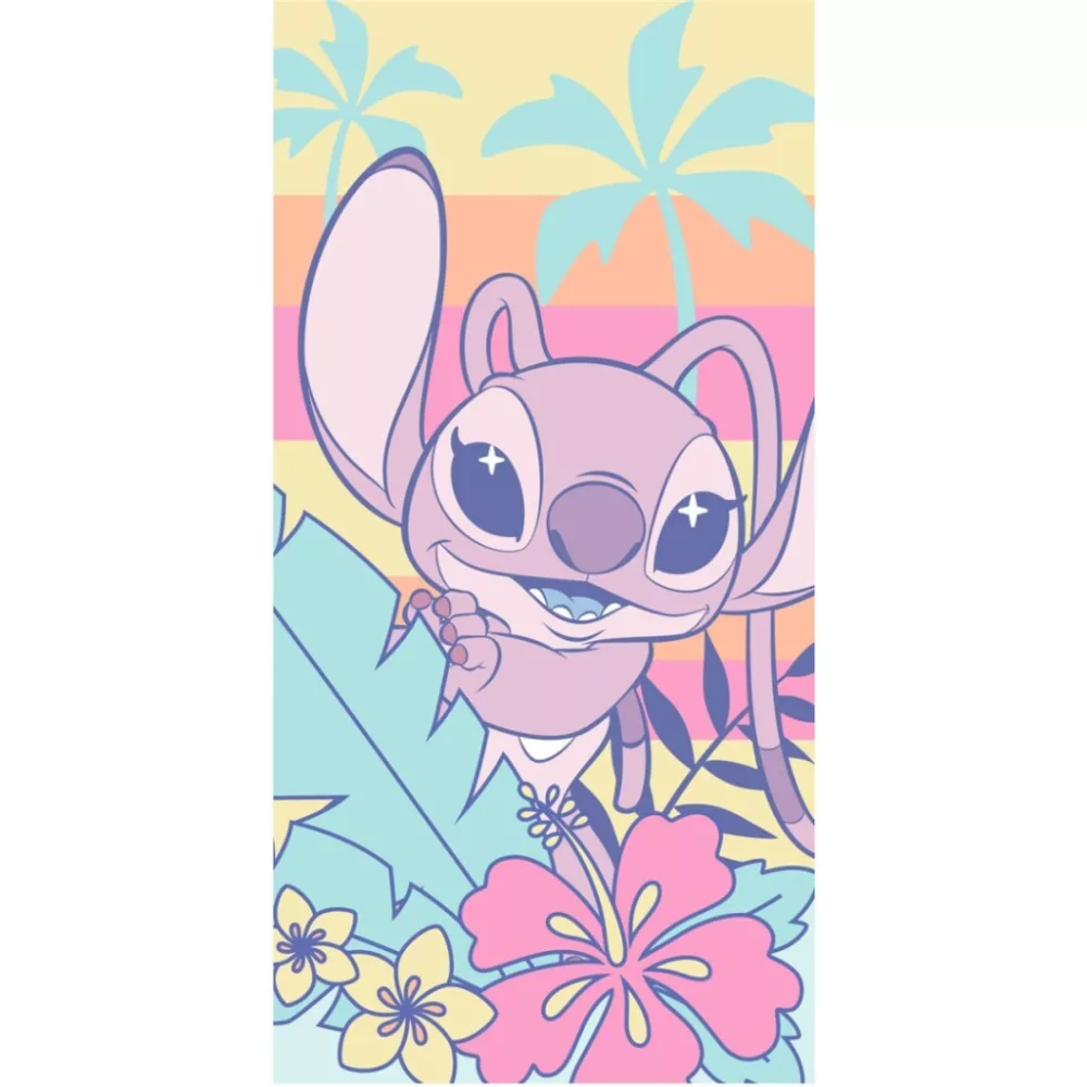 Lilo en Stitch strandlaken Floral Escape sneldrogend 70 x 140 c - Roze - 70 x 140 cm - Polyester