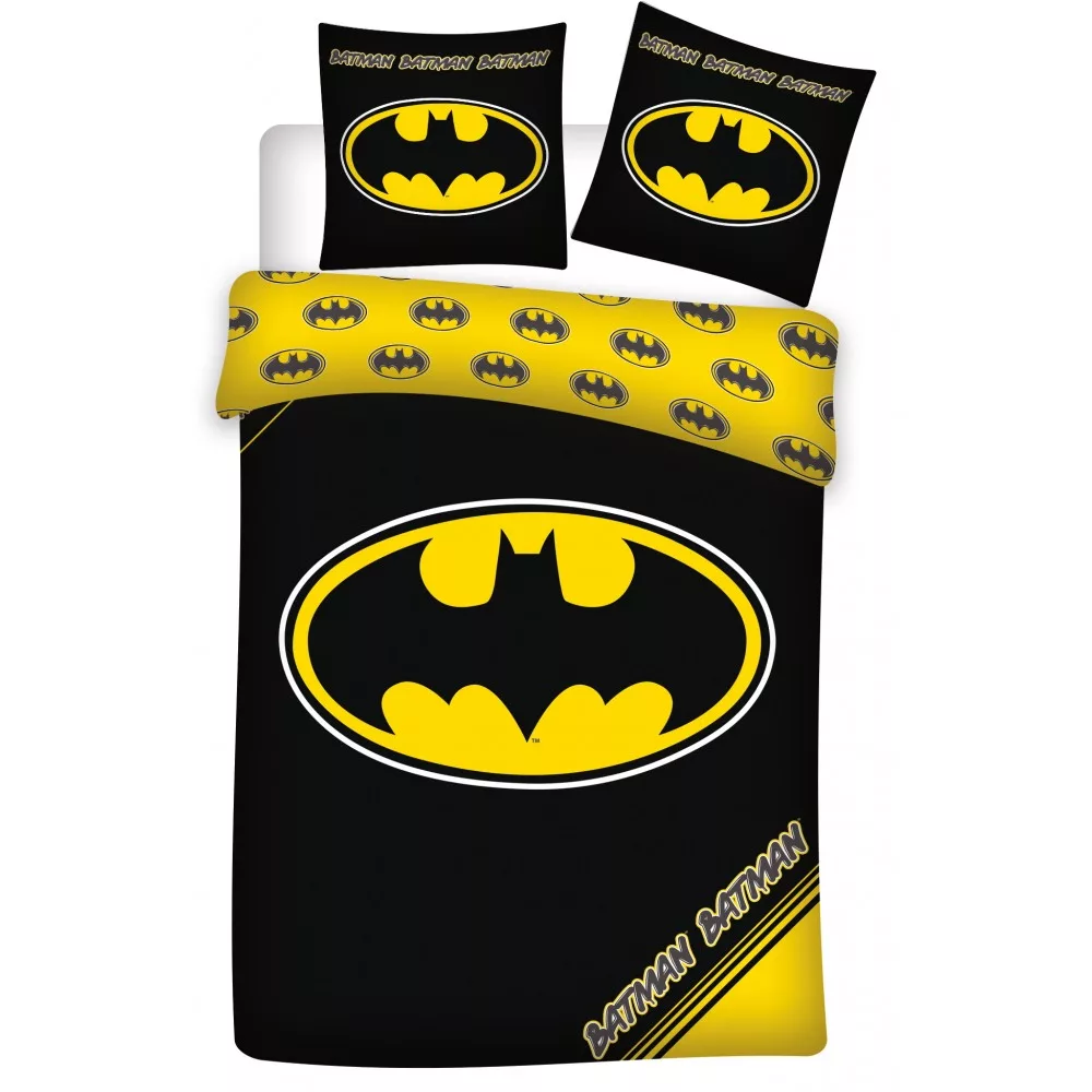 Batman dekbedovertrek Logo 140 x 200 cm - Zwart - 140 x 200 cm - Katoen