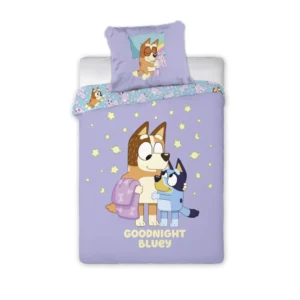 Bluey dekbedovertrek Goodnight 100 x 135 cm - Paars - 100 x 135 cm - Katoen