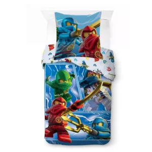Lego dekbedovertrek Ninjago Warriors 140 x 200 cm - Blauw - 140 x 200 cm - Katoen