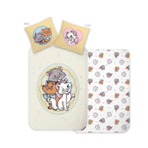 Disney AristoCats dekbedovertrek Marie Trio 100 x 135 cm – 40 x 60 cm - Multicolor - 100 x 135 cm - Katoen