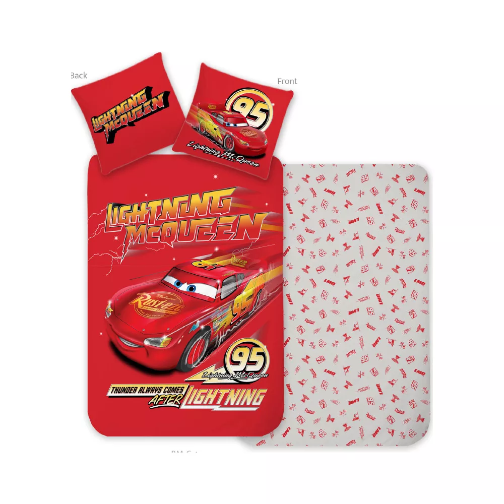 Cars dekbedovertrek Thunder 100 x 135 cm - Rood - 100 x 135 cm - Katoen