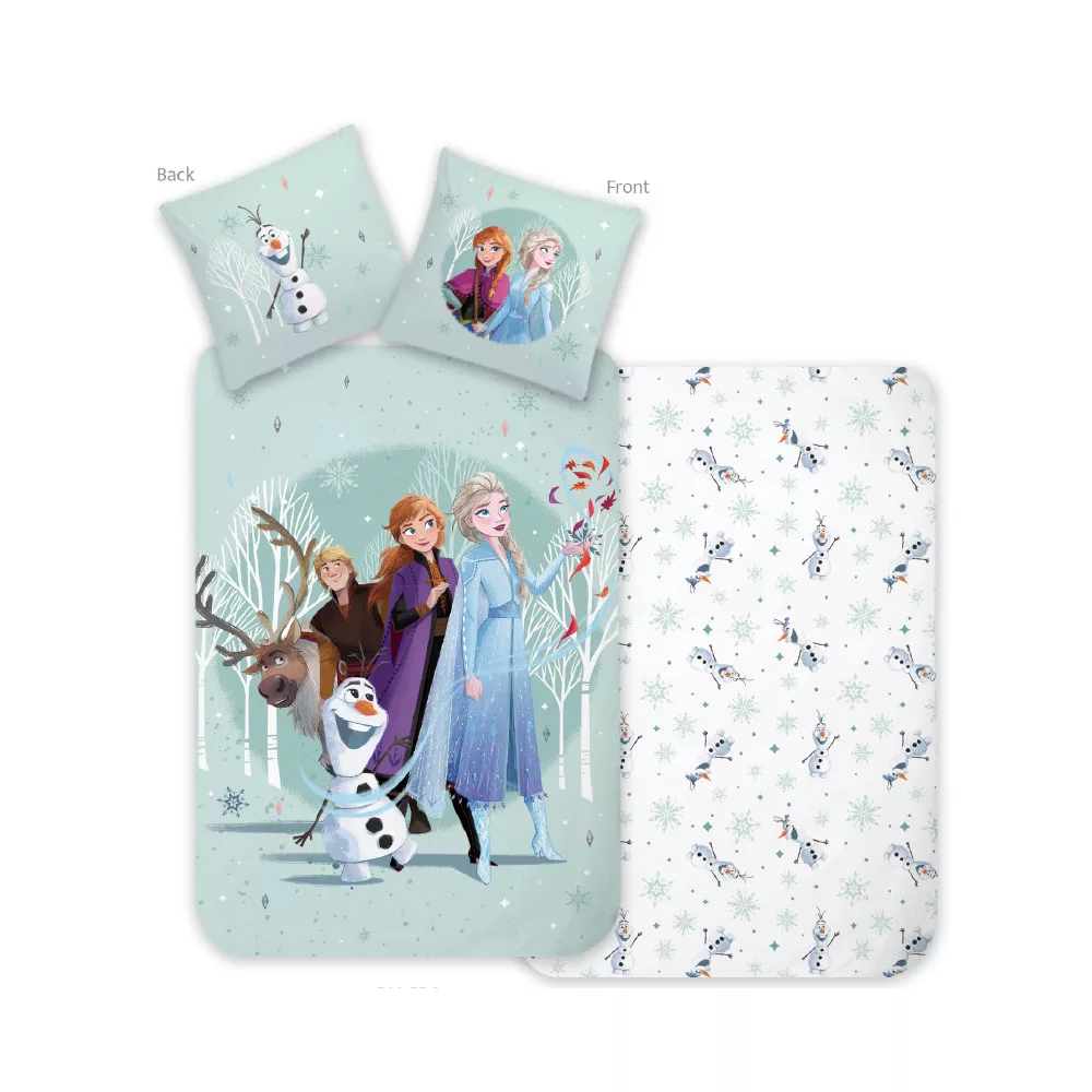 Disney Frozen dekbedovertrek Forest Adventure 100 x 135 cm - Turquoise - 100 x 135 cm - Katoen
